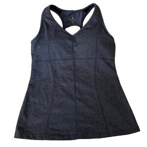 Athleta Racerback Strappy Athletic Tank Top Padded Shelf Bra Heather Gray Sz S